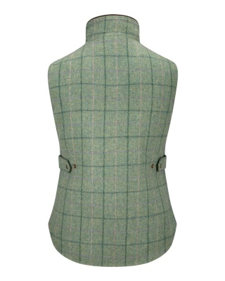 Hoggs of Fife Roslin Ladies Technical Tweed Waistcoat - Spring Bracken