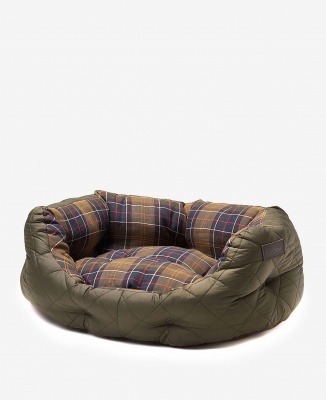 Barbour Quilted Dog Bed 24In - Olive