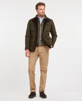 Barbour Ogston Waxed Cotton Jacket - Olive