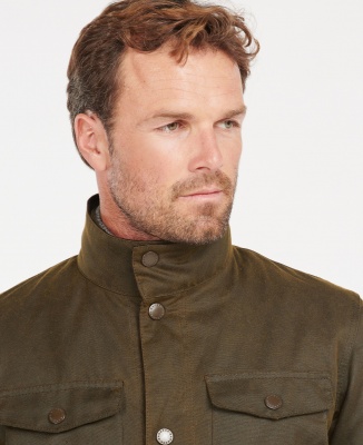 Barbour Ogston Waxed Cotton Jacket - Olive