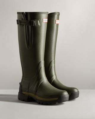 Hunter Women's Balmoral Adjustable 3mm Neoprene Wellington Boot - Dark Olive