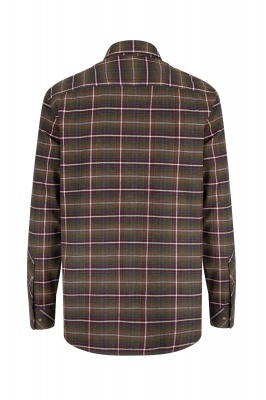 Hoggs Of Fife Countrysport Luxury Hunting Shirt - Olive & Wine Check