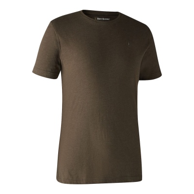 Deerhunter Basic T Shirt - Brown Leaf Melange - 2 Pack