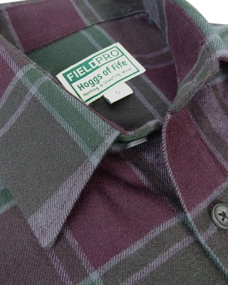 Hoggs Of Fife Eden Luxury Hunting Shirt Burgundy/Green