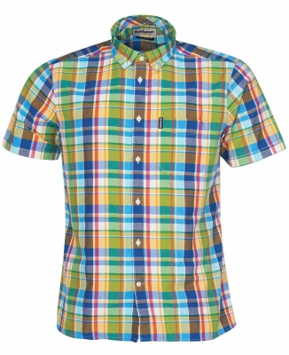 Barbour Madras 9 Short Sleeved Tailored Shirt - Green