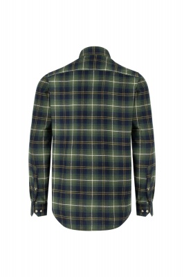 Hoggs of Fife Pitmedden LS Flannel Check - Shirt Green
