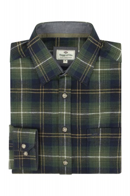 Hoggs of Fife Pitmedden LS Flannel Check - Shirt Green