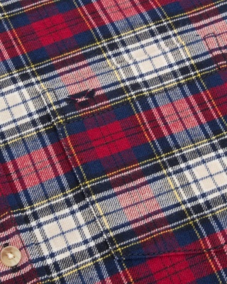 Hoggs of Fife Pitscottie Flannel Shirt - Red Tartan Check