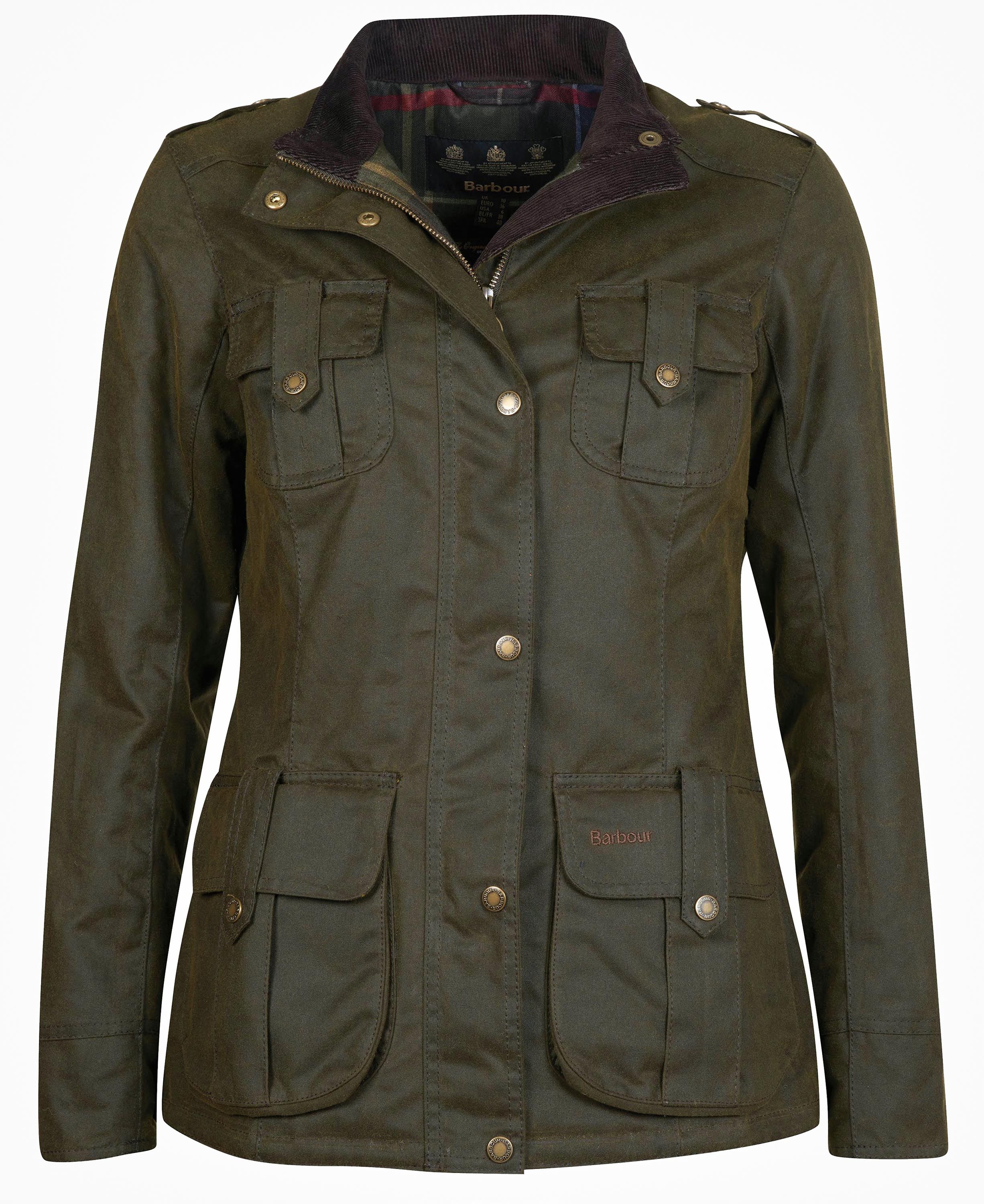 Barbour Winter Defence Waxed Cotton Jacket - Olive