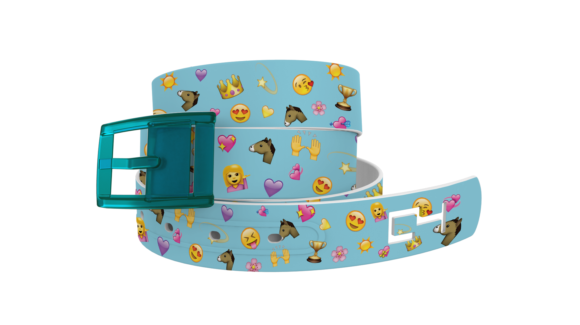 C4 Belt - Emoji Horse Belt and Grey Buckle