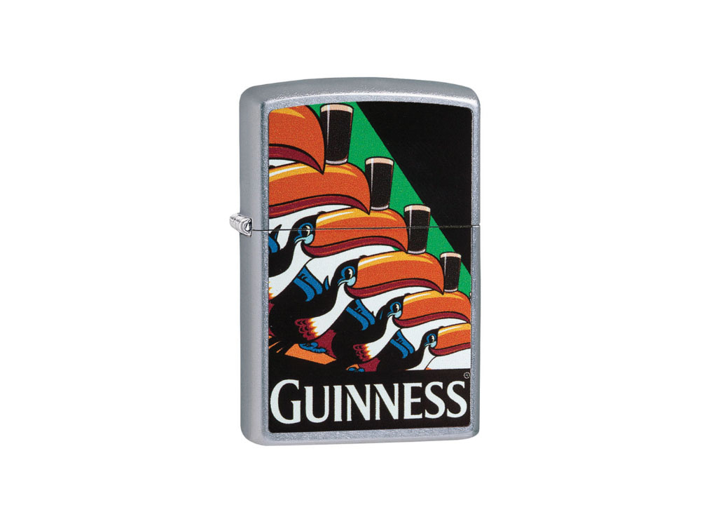 Zippo Guinness Toucan Street Chrome Regular Lighter