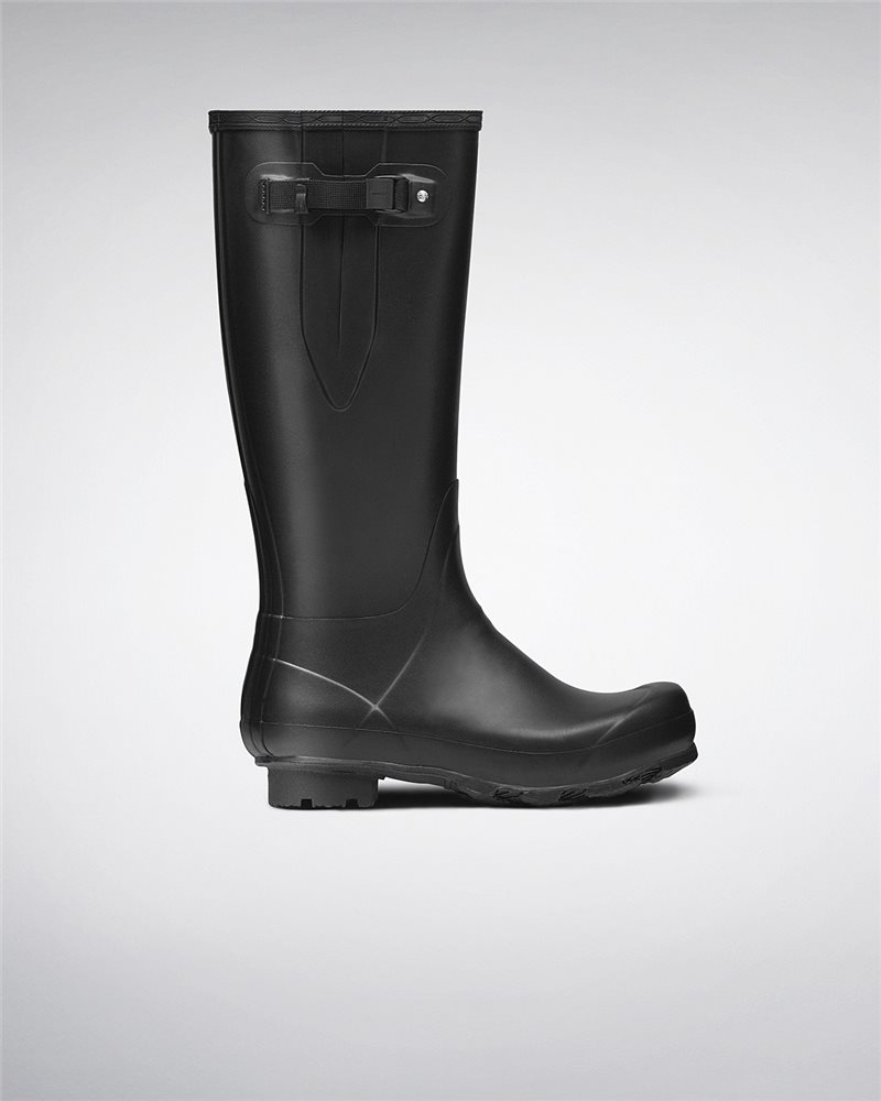 Hunter Mens Norris Field Side Adjustable Wellington Boots - Black