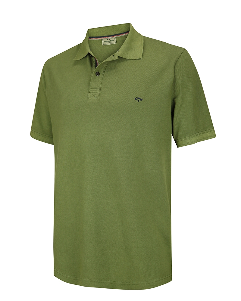 Hoggs Of Fife Anstruther Washed Polo - Olive