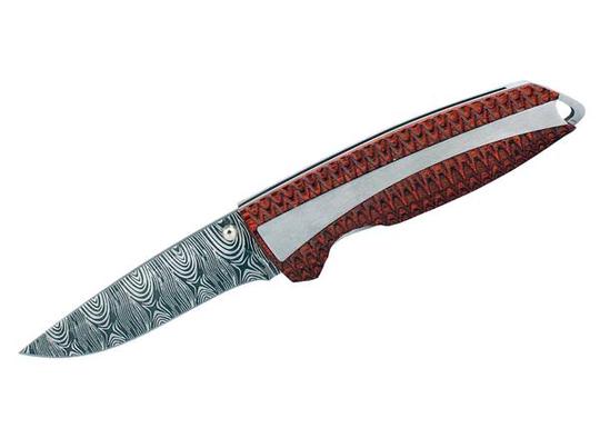 Whitby Pakkawood Lock Knife w/ Imitation Damascus Blade