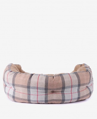 Barbour 30In Luxury Dog Bed - Taupe/Pink Tartan