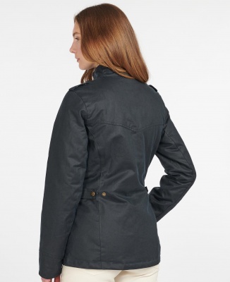 Barbour Winter Defence Waxed Cotton Jacket - Navy