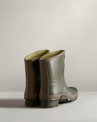 Hunter Women's Gardener Short Wellington Boots - Dark Olive / Clay