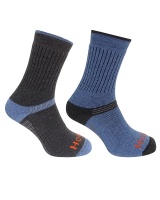 Hoggs of Fife - Tech-Active Sock - Charcoal/Denim (Twin Pack)