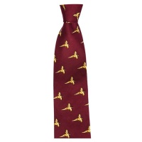 Hoggs of Fife Silk Country Tie Wine - Flying Game Birds