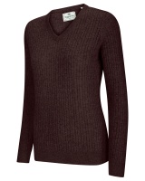 Hoggs of Fife Lauder Ladies Cable Pullover - Redwood