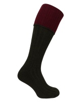 Hoggs of Fife - Contrast Turnover Top Stockings - Dark Green