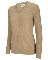 Hoggs of Fife Lauder Ladies Cable Pullover - Camel