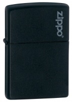 Zippo Zippo Logo Black Matt Regular Lighter