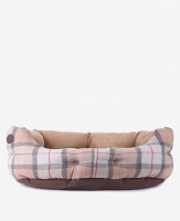 Barbour 30In Luxury Dog Bed - Taupe/Pink Tartan