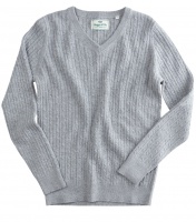 Hoggs of Fife Lauder Ladies Cable Pullover - Grey