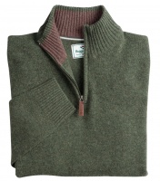 Hoggs of Fife Lothian 1/4 Zip Neck Pullover - Thyme