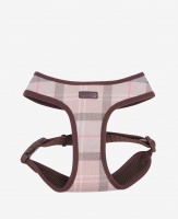 Barbour Tartan Dog Harness - Taupe/Pink Tartan