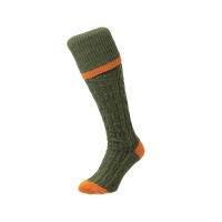 Bisley Cable Stripe Shooting Socks - Olive Green - UK 6-11