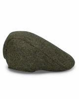 Hoggs of Fife Herringbone Waterproof Tweed Cap - Green Check