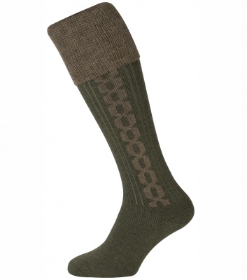 Hoggs of Fife - Contrast Cable Socks / Stocking