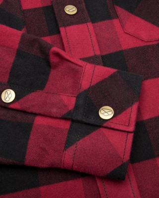 Hoggs of Fife Tentsmuir Heaveyweight Flannel Shirt - Red/Black
